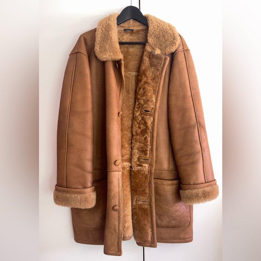 Shearling Aviator Long Coat - Made in Canada - Picture 1 of 12